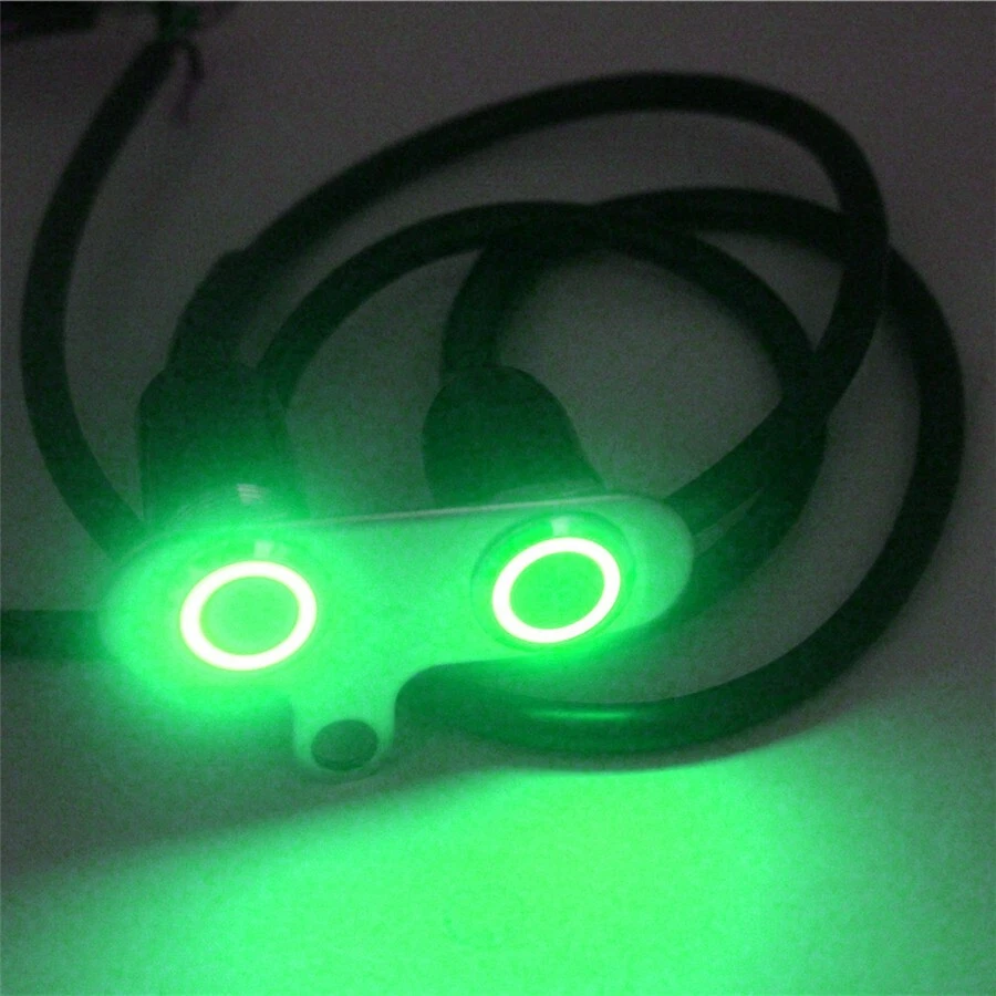 Interruptor de manillar de motocicleta LED verde bocina arranque motor matar auto-retorno encendido-apagado Foto 3 de 4