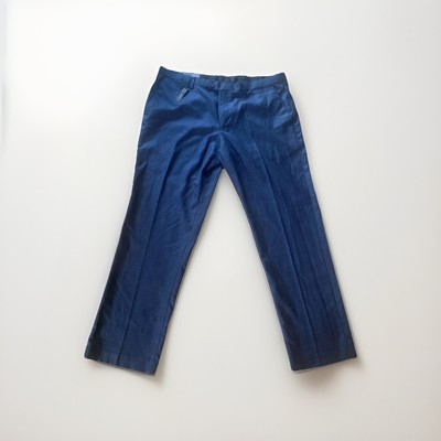 Men's 36 x 30 Alberto Cardinali Blue Flat Front Slim Dress Pants NWT