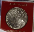1881 S US Morgan Silver $1  Red Case Nice Unc