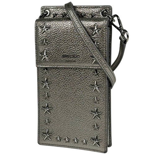 JIMMY CHOO Pegasi Shoulder Bag Logo Phone Case Shoulder Bag leather Siler