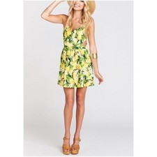 Show Me Your Mumu Citrus Lemon Piper Mini Dress Sz L NEW w/ tags Vacation
