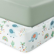 Baby Crib Sheets 2 Pack Fits Standard Mattress Microfiber 28x52x8 In