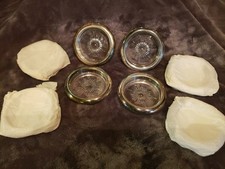 ❤️ Vintage MCM LEONARD, 8 SOUS-VERRES EN VERRE PLAQUÉ ARGENT. MADE IN ITALY