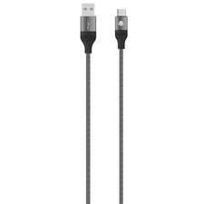 USB-A to USB-C Cable 1.0m Grey Aluminum Alloy Braided 4.4mm 48-Braid Fast Charge