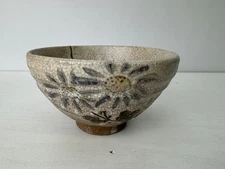 Y9581 CHAWAN Mino-ware kintsugi bowl signed Japan antique tea ceremony pottery