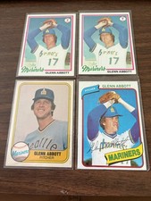 Glenn Abbott 4 card lot 1978 1980 Topps #31 #166 1981 Fleer 615 Mariners vintage