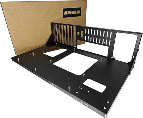 AL02 DIY Gaming Computer Case, ATX Open Chassis Case Rack for Black 
