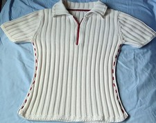 Damen Strickpullover G. S/M, kurzarm, weiß, ...