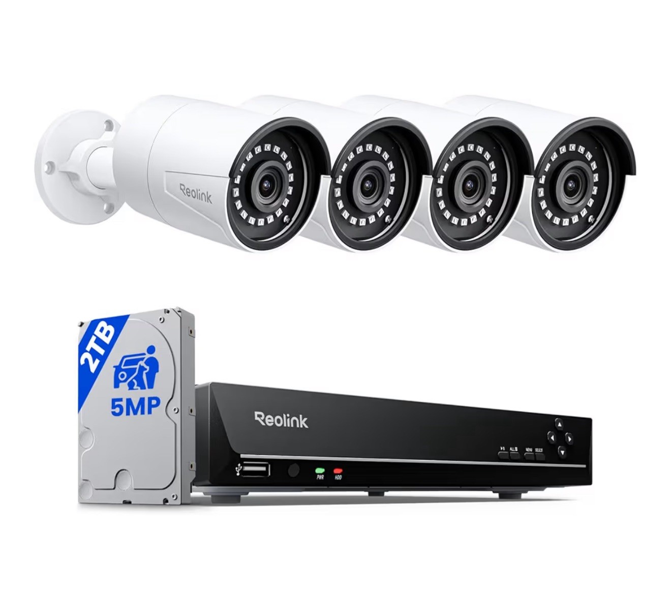 Reolink 5MP Home PoE Security Camera System Kit 8CH 2TB NVR Surveillance Video!!
