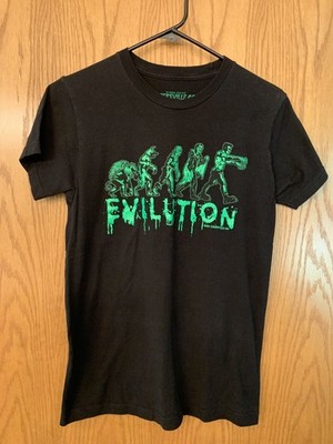 Mens Kreepville 666 Evilution T-Shirt Color Black Green Design OOP Size S USED