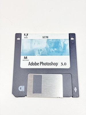 Vintage Adobe Photoshop 3.0 Floppy 3,5'' schwarz Macintosh Disk Software