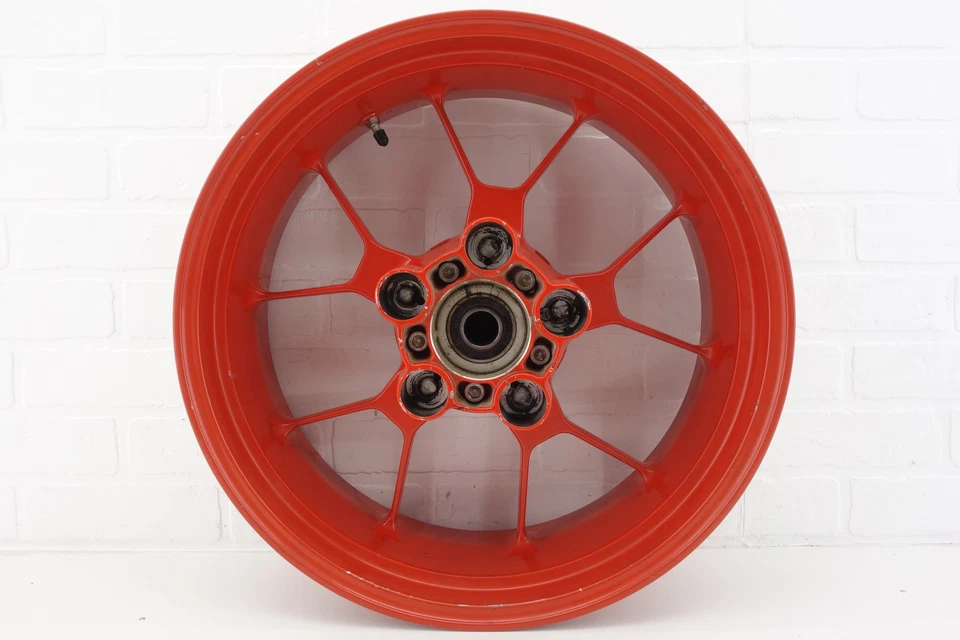 06-09 Aprilia RSV1000 R Tuono Oem Rear Wheel STRAIGHT Rim Red - Image 3 of 4
