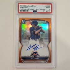 2023 Bowman Draft AJ Ewing Orange Auto /25 Mets PSA 9 #CDA-AE