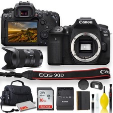 Canon EOS 90D DSLR Camera With Sigma 18-35mm Lens, Soft Padded Case, Memory