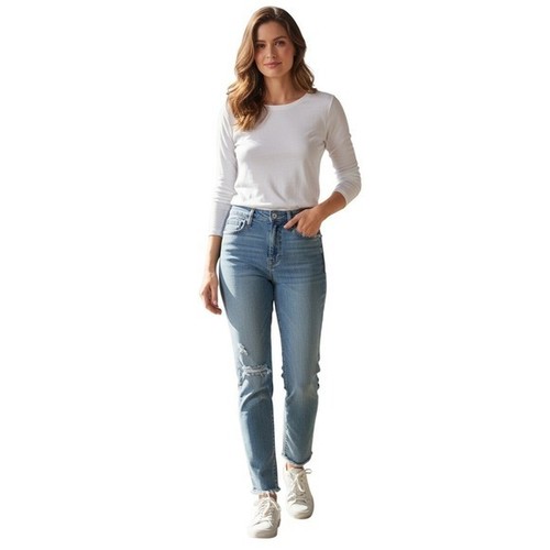 Madewell Light Wash Distressed Denim Jeans Waist 29x27 Frayed Hem Stretch