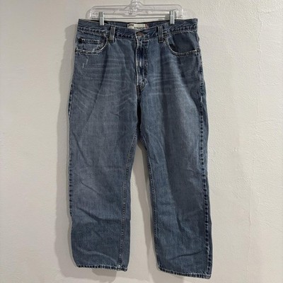 Levis 569 Loose Straight Jeans Mens 36x34 Blue Med Wash Relaxed Distressed