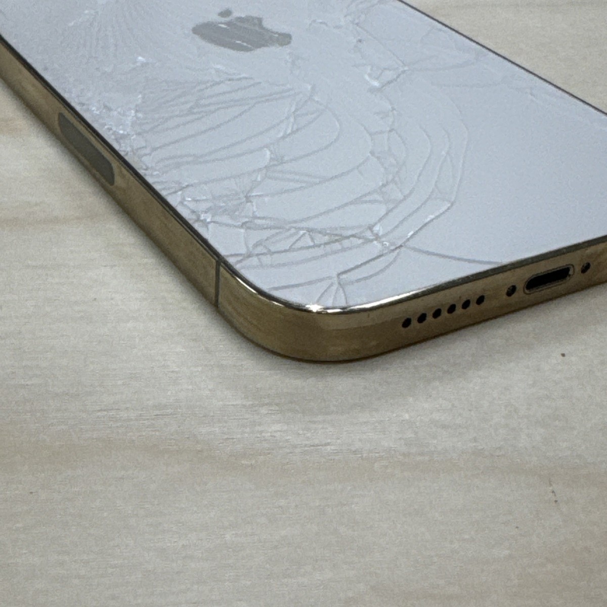 CRACKED iPhone 12 Pro Max Housing Replacement Gold With Small