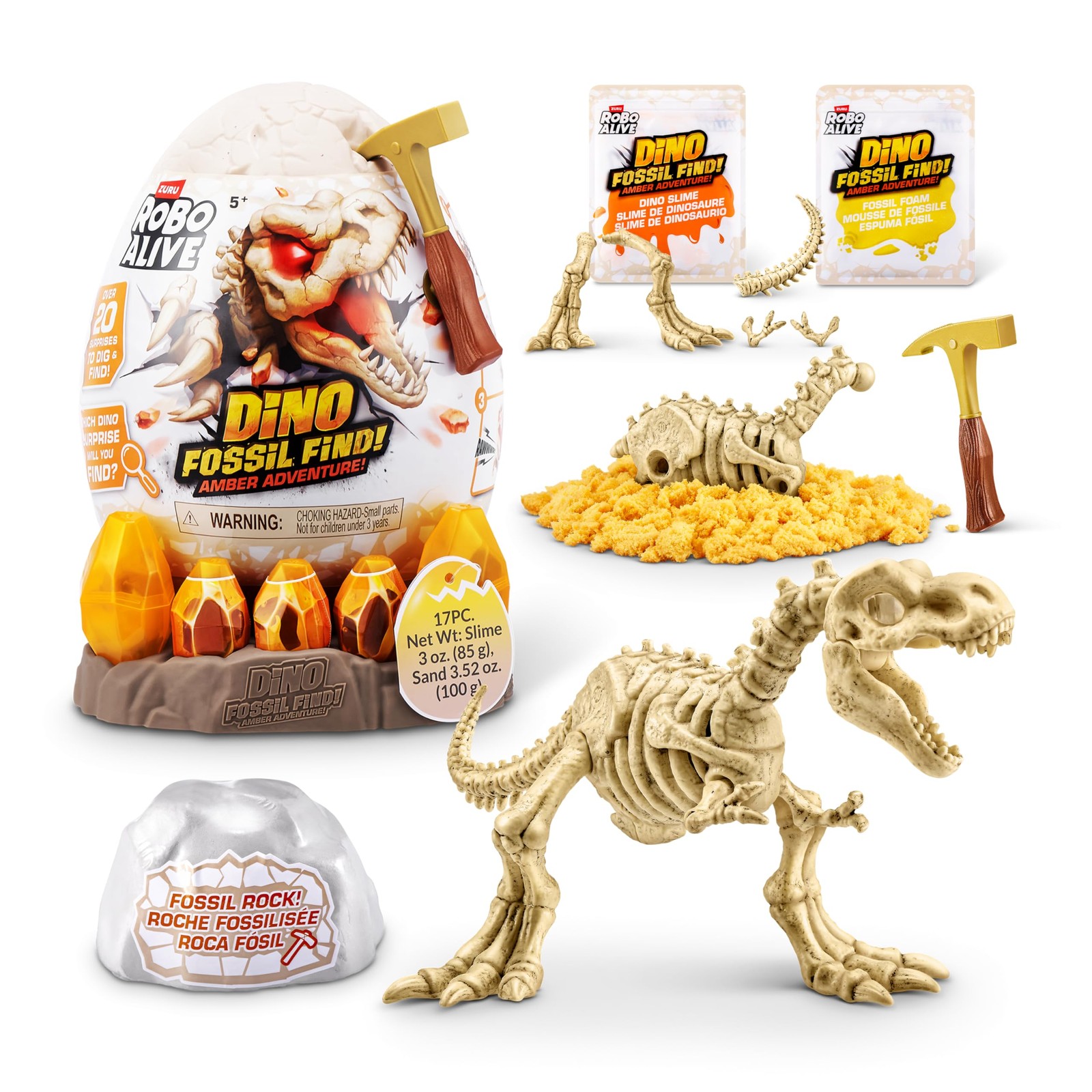 Zuru Robo Alive Light-Up Dino Fossil Amber Adventure 5390₽