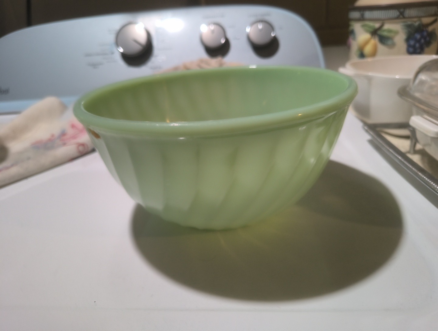 Vintage Fire King Green Jadeite Swirl 8