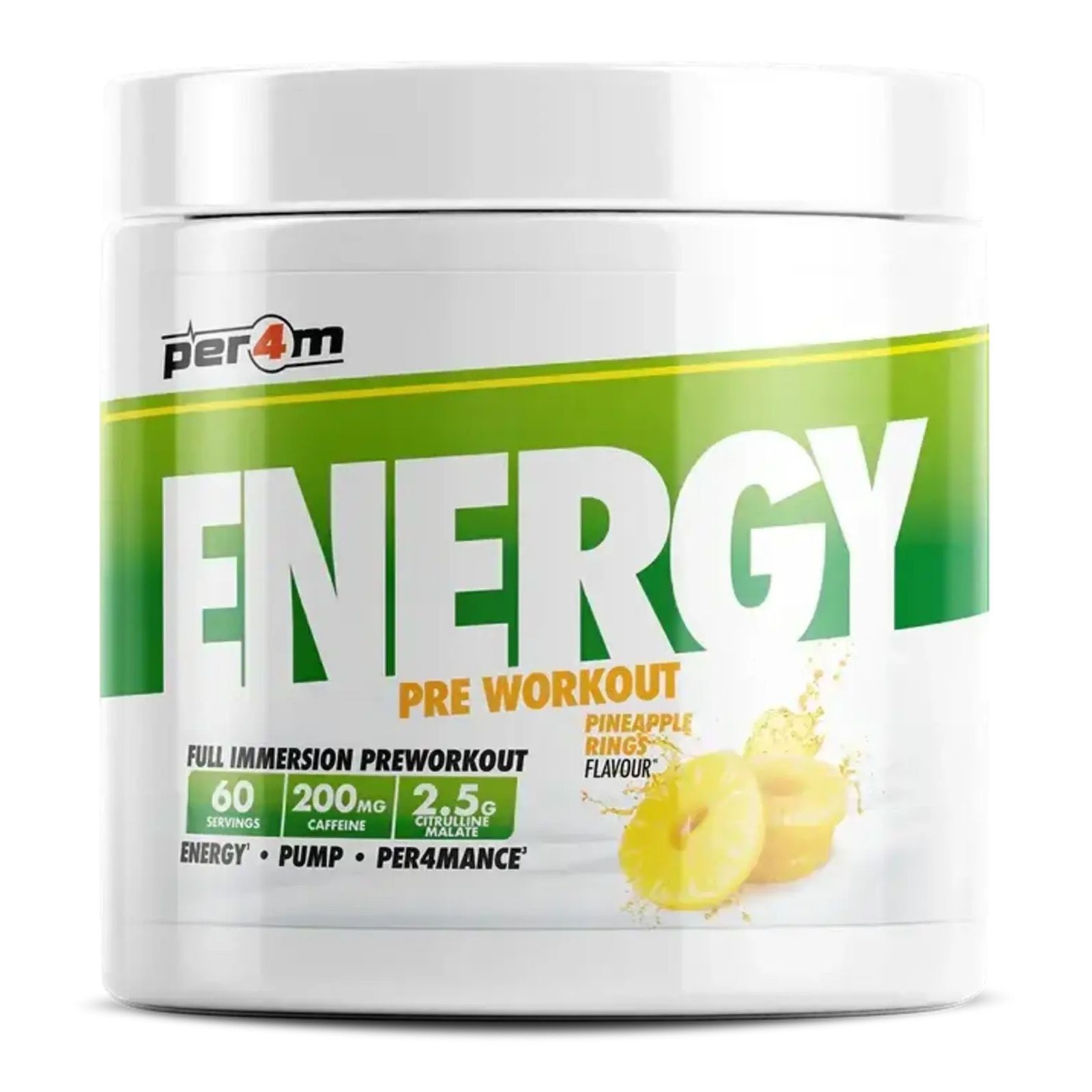 PER4M ENERGY PRE-WORKOUT ENERGY PUMP PERFORMANCE 390G PINEAPPLE RINGS