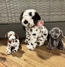 Ty Beanie and Buddy Bo the Dalmatian plus Frisbee set of 3 Puppy Dogs. Stuffed