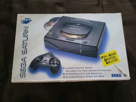 Sega Saturn MK-80000 Black Console Bundle. TESTED WORKS 
