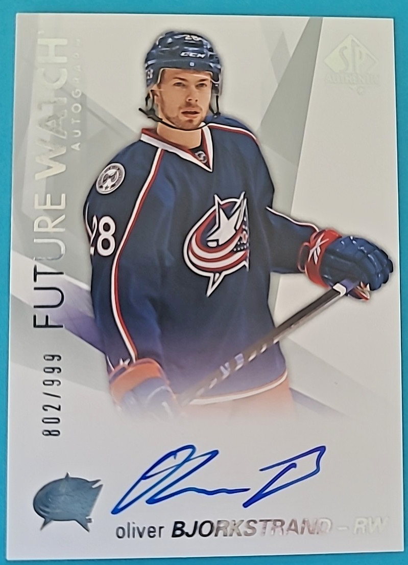 2016-17 Oliver Bjorkstrand SP Authentic Future Watch Rookie Auto RC #118 /999