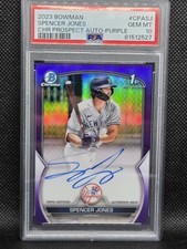 2023 Bowman Chrome Prospect Auto Spencer Jones CPASJ Purple Refractor PSA 10!!!