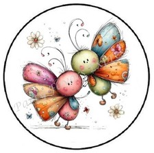 WHIMSICAL COLORFUL BUTTERFLIES ENVELOPE SEALS LABELS STICKERS PARTY FAVORS