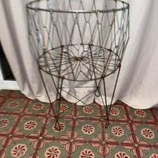 Vintage Allied Mid Century Nowoczesny składany metalowy kosz na pranie