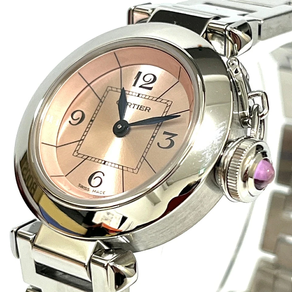 Reloj Cartier Miss Pasha de cuarzo para dama esfera rosa acero inoxidable 27 mm Foto 2 de 4