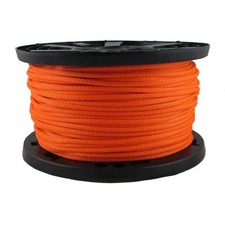 1/4 inch Neon Orange Dacron Polyester Rope - 500 Foot Spool  Solid Braid - H...