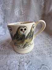 EMMA BRIDGEWATER HALF PINT MUG RARE BARN OWL LIGHT CRAZING ENGLAND