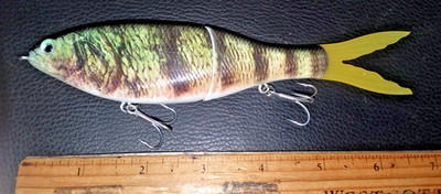#IMO71-4 Floats PERCH Color Shad Hard Swimbait 6.5'' Joint'd  Lure 2.3 oz HENGJIA