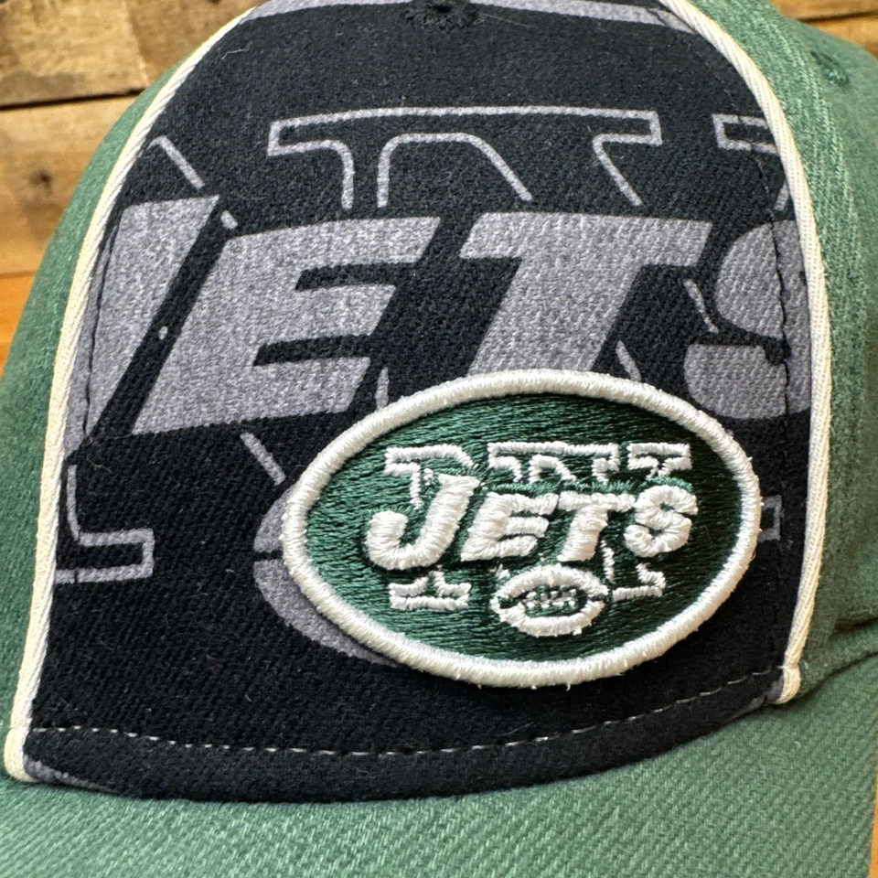 De Colección NY New York Jets NFL Flexfit Sombrero Ajustado Reebok Verde OSFA Bill Gráfico AOP Foto 4 de 4