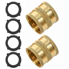 2 Pack 3/4" Garden Hose Connector with Dual Swivel for Male Hose