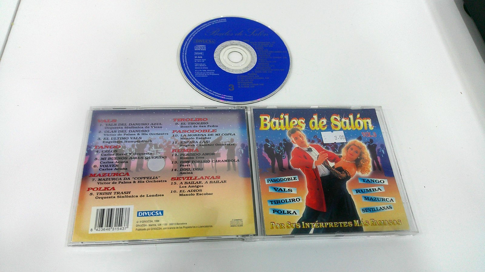 BAILES DE SALON CD (RUMBA-VALS-POLKA-TANGO-PASODOBLE-VALS-SEVILLANAS-MAZURCA...)