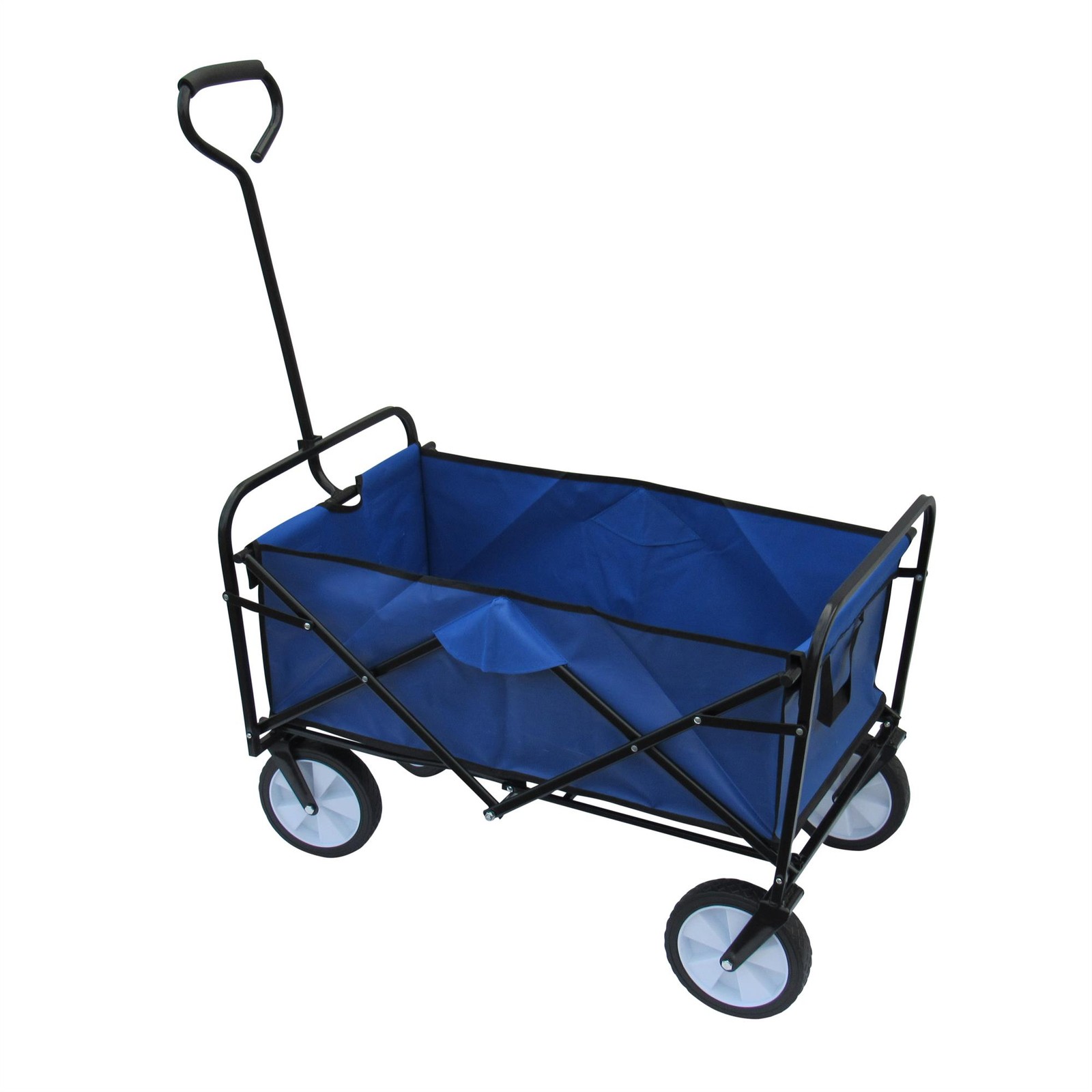 Pull Along Folding Trolley Cart (Heavy Duty Cleaning Foldable Janitors Wagon)