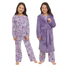 Lands' End Boys Girls Pajama, Hooded Robe -Purple - Medium - New - Fast shipping