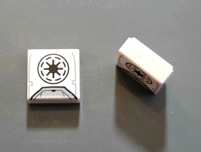 2 Stück Lego 3070pb268 1x1 Fliese Star Wars Galactic Republic Backpack bedruckt