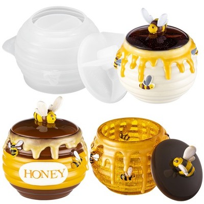 LET S Resin Honey Jar Resin Molds Silicone, Large Jar Molds with Lid and Bee,...