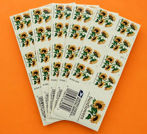 2026 USPS 5 SHEETS OF 20 (total 100pcs) FIRST CLASS FOREVER STAMPS SUNFLOWERS