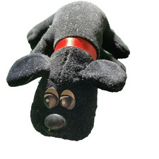 Pound Puppy stuffed animal 1986 Black Dog Tonka plush Red Colar Vintage