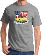 2002-05 Ford Thunderbird Convertible Patriotic Flag Design Grey Tshirt NEW