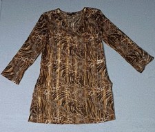 America And Beyond Sheer Tunic Kaftan Dress Womens Size Medium Swim Suit...