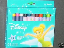 Disney's Tinker Bell JUMBO Crayons, New (2 Packs of 12)