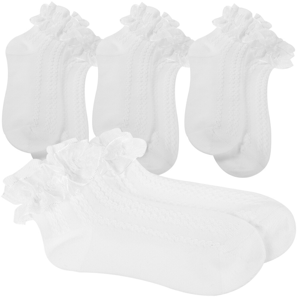 5 PCS Little Girl Ruffle Socks for Toddler Girls Lace Cotton Toddlers
