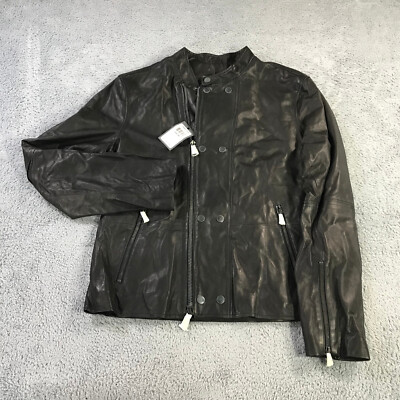 John Varvatos Jacket Mens 50 Full Zip Snap Lambskin $ 2498 Coat