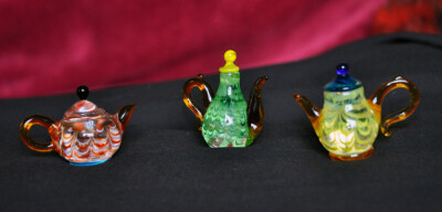 Lenox Glas Miniatur Teekannen ''Tea For Three'' mundgeblasenes Glas mit OVP