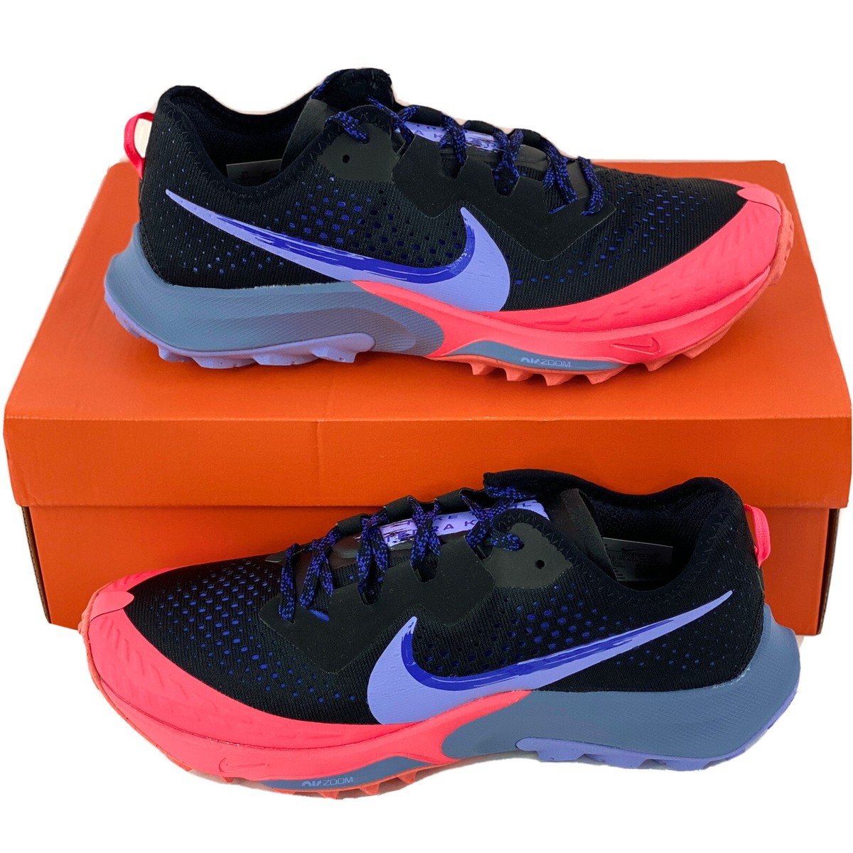 Size 9.5 - Nike Air Zoom Terra Kiger 7 Black Lapis Flash Crimson W